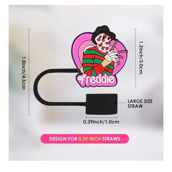 Stanley Cup Straw Toppers - Halloween Horror Characters - 6 pcs - Picture 2 of 3